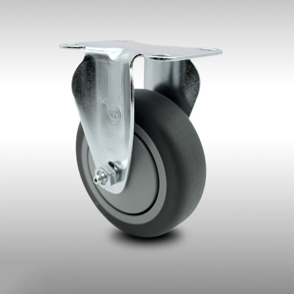 Service Caster 4 Inch SS Thermoplastic Rubber Wheel Rigid Top Plate Caster SCC-SS20R414-TPRB - main